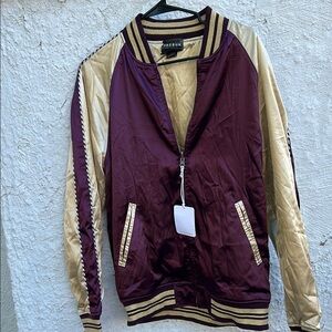 PacSun Purple and Gold Bomber Jacket